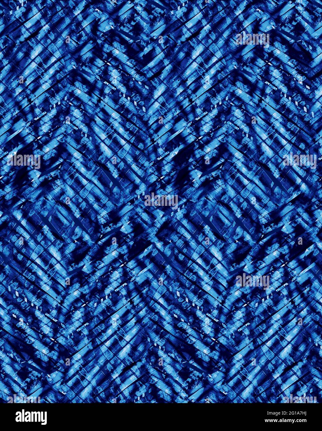 Motivo senza cuciture in stile Shibori in tonalità blu Foto Stock