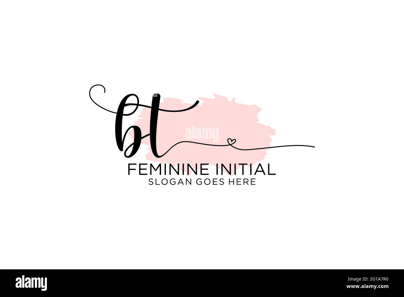BT monogramma di bellezza e logo elegante design calligrafia logo di firma iniziale, matrimonio, moda, floreale e botanico con modello creativo. Illustrazione Vettoriale