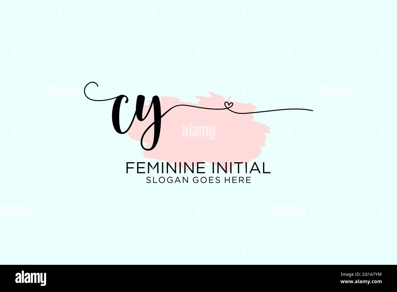 CY beauty monogramma ed elegante logo design calligrafia logo di firma iniziale, matrimonio, moda, floreale e botanico con modello creativo. Illustrazione Vettoriale