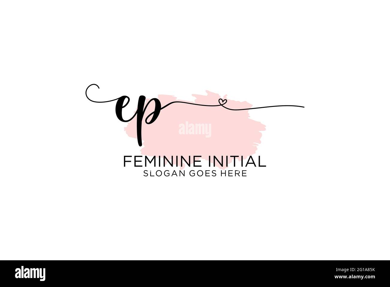 EP beauty monogramma ed elegante logo design scritta a mano logo di firma iniziale, matrimonio, moda, floreale e botanico con template creativo. Illustrazione Vettoriale