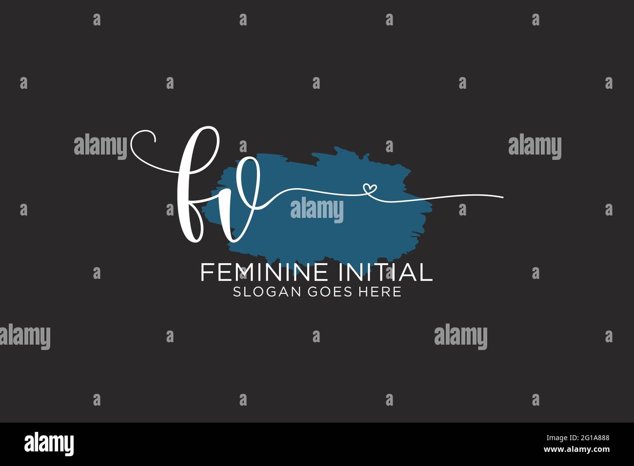 Monogramma di bellezza FV ed elegante logo di disegno manoscritto logo di firma iniziale, matrimonio, moda, floreale e botanico con modello creativo. Illustrazione Vettoriale