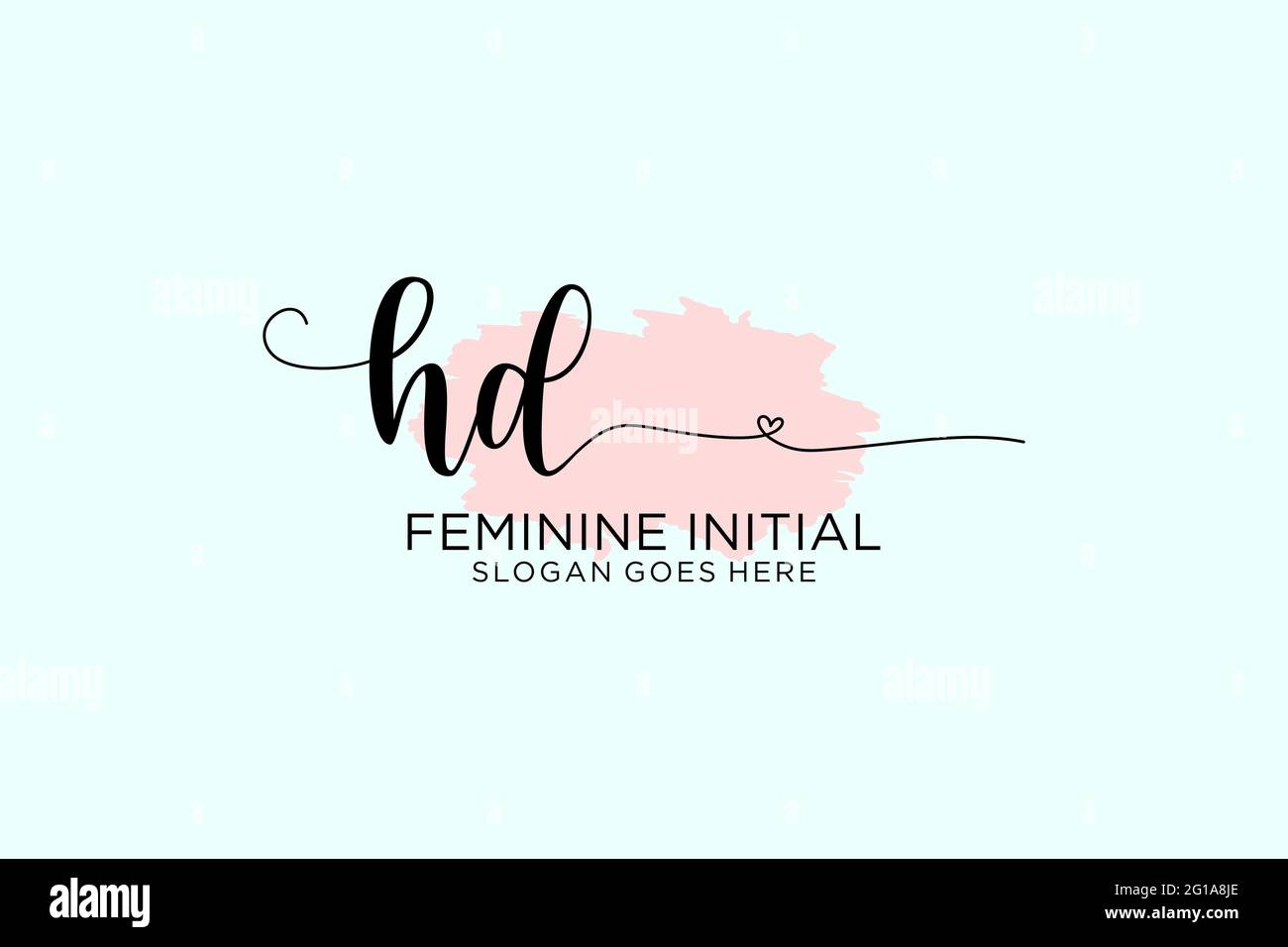 Monogramma di bellezza HD ed elegante logo di disegno manoscritto di firma iniziale, matrimonio, moda, floreale e botanico con modello creativo. Illustrazione Vettoriale