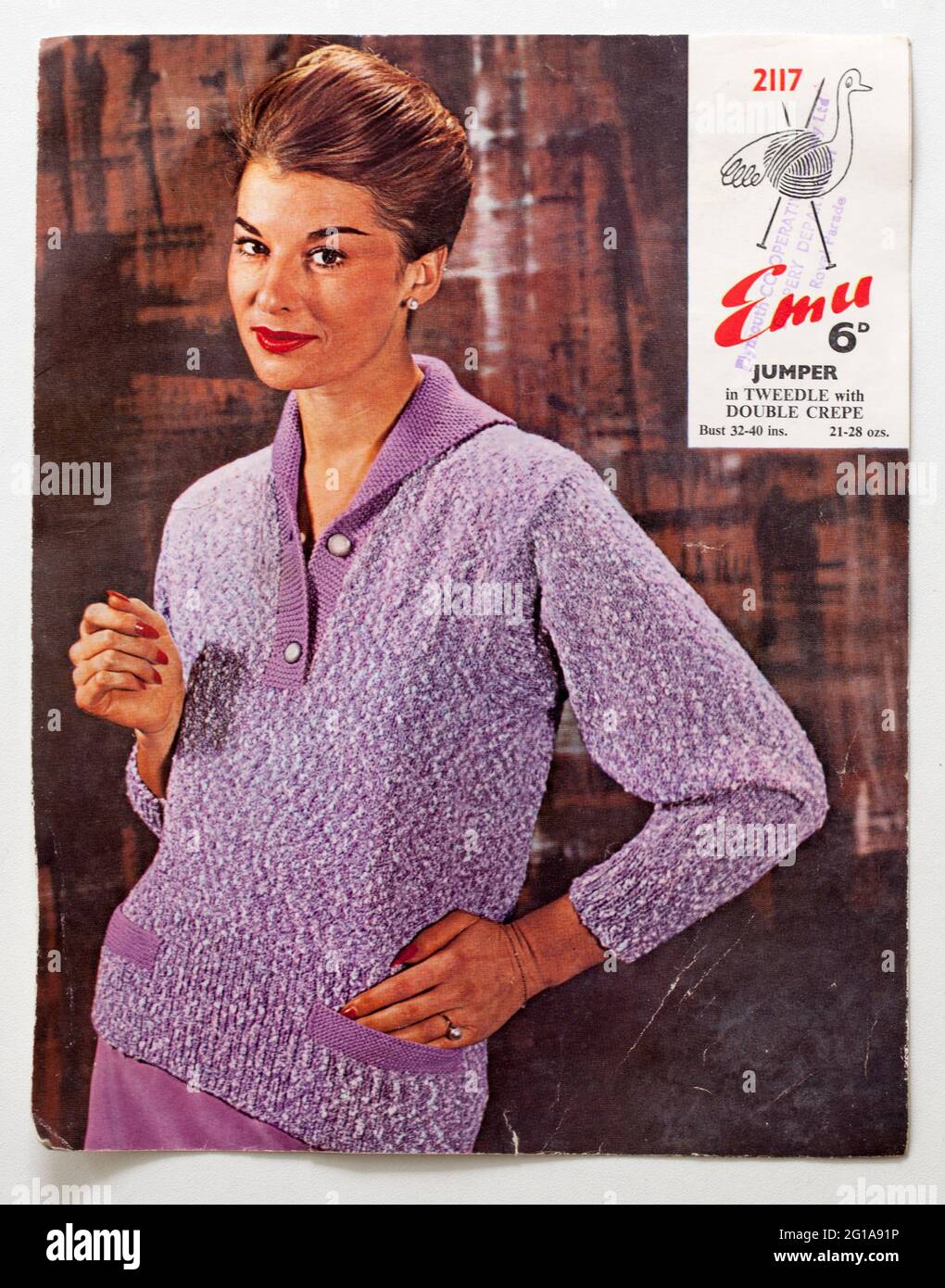 Brochure sui modelli di maglia vintage EMU Foto Stock