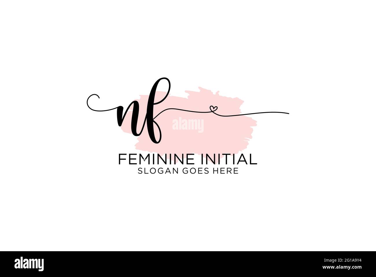 NF monogramma di bellezza ed elegante logo di disegno manoscritto logo di firma iniziale, matrimonio, moda, floreale e botanico con modello creativo. Illustrazione Vettoriale