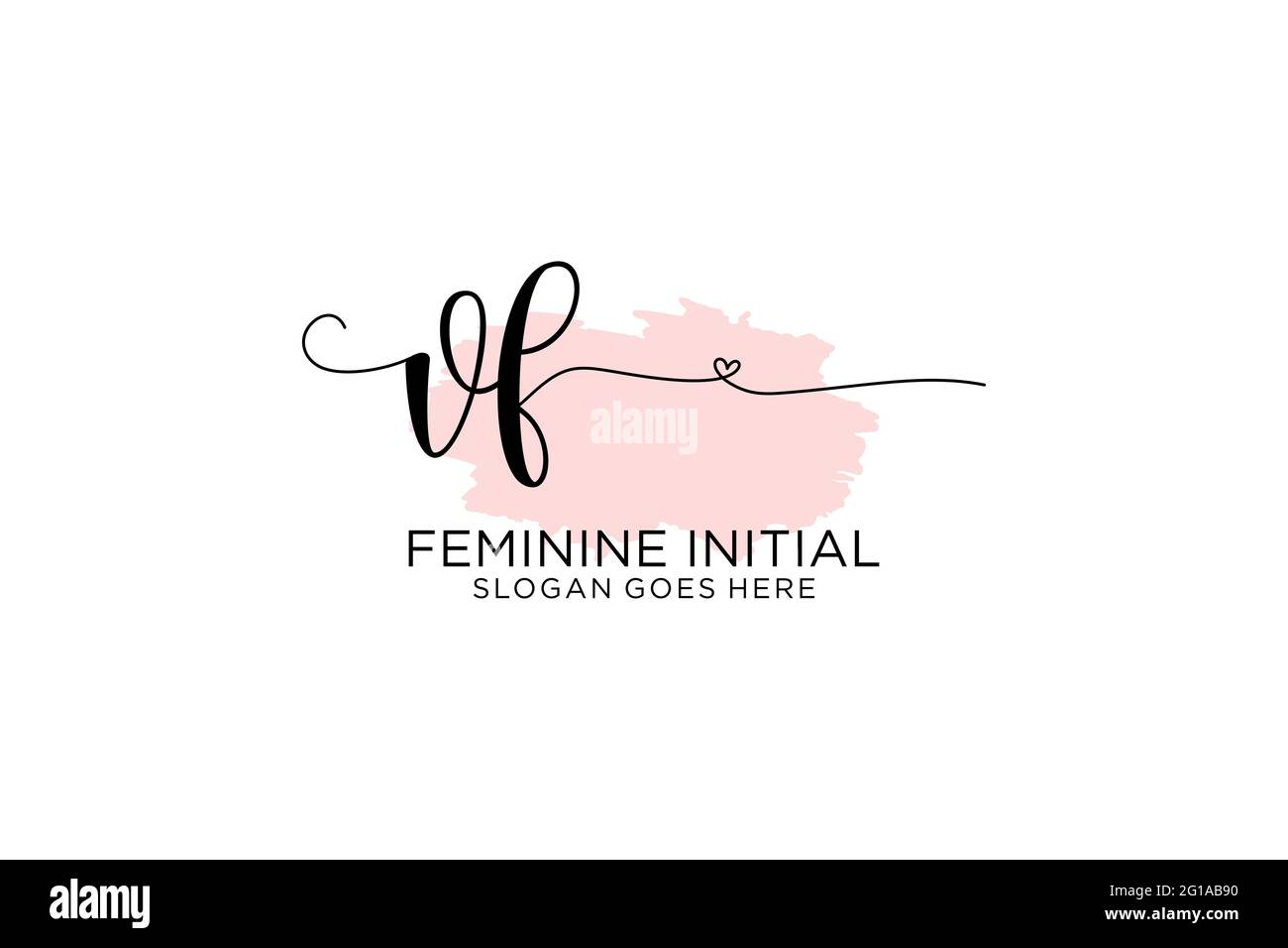 VF beauty monogramma ed elegante logo design scritta a mano logo di firma iniziale, matrimonio, moda, floreale e botanico con modello creativo. Illustrazione Vettoriale