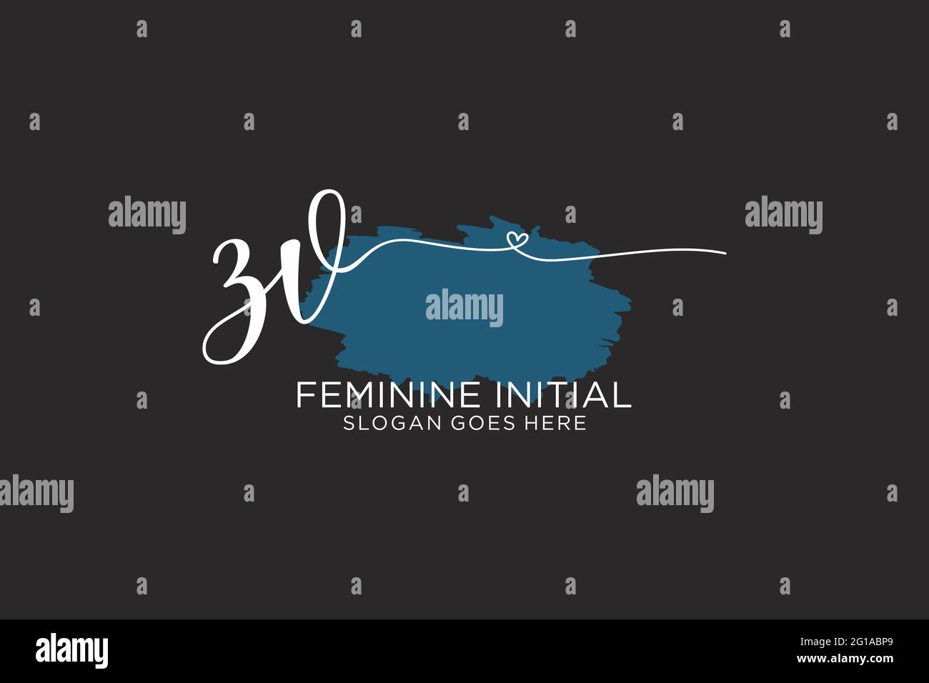 ZV beauty monogramma ed elegante logo design scritta a mano logo di firma iniziale, matrimonio, moda, floreale e botanico con modello creativo. Illustrazione Vettoriale