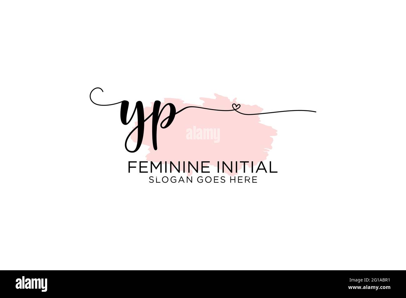 YP monogramma di bellezza ed elegante logo di disegno manoscritto logo di firma iniziale, matrimonio, moda, floreale e botanico con modello creativo. Illustrazione Vettoriale
