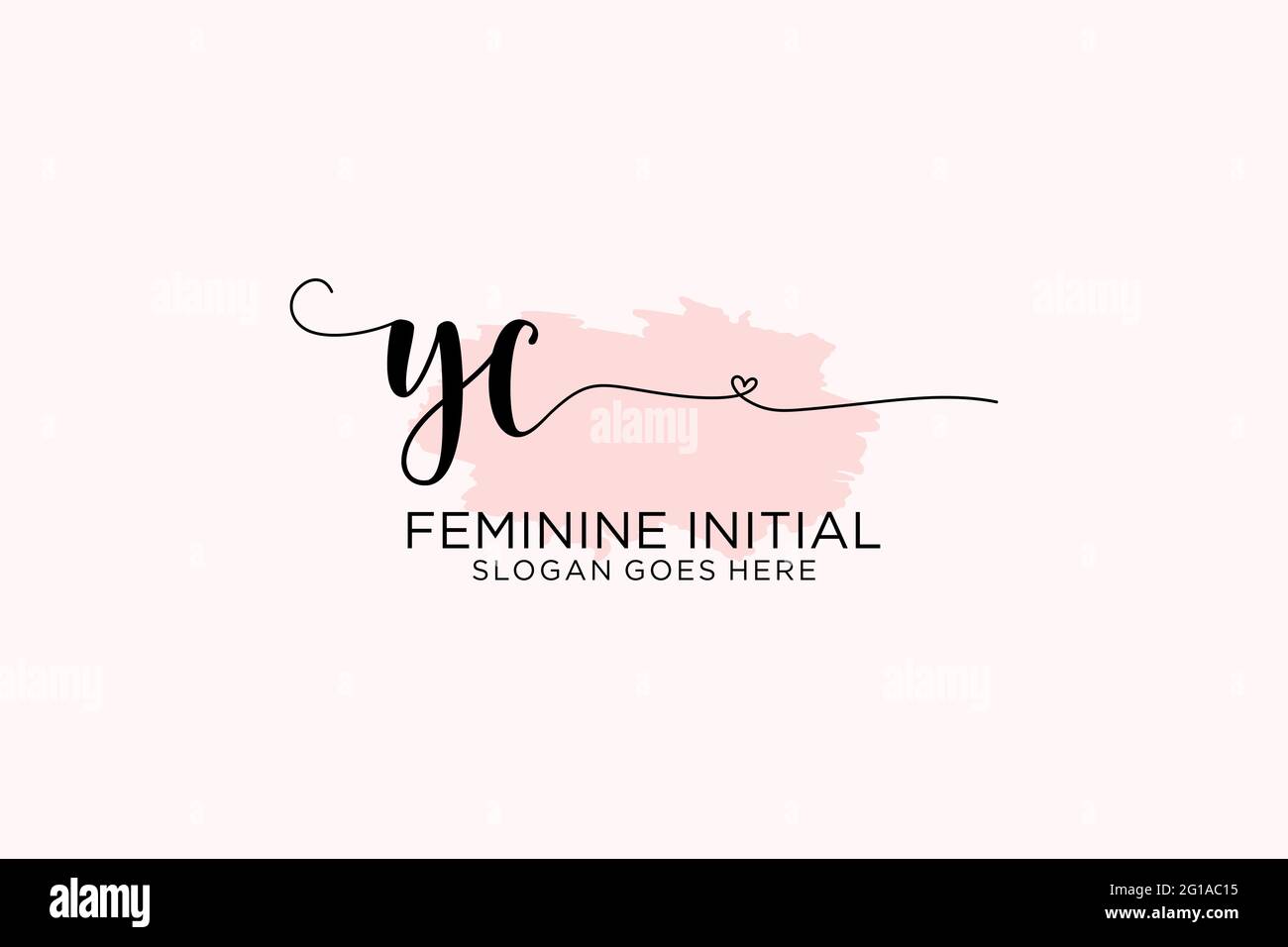 YC beauty monogramma e logo elegante design calligrafia logo di firma iniziale, matrimonio, moda, floreale e botanico con modello creativo. Illustrazione Vettoriale