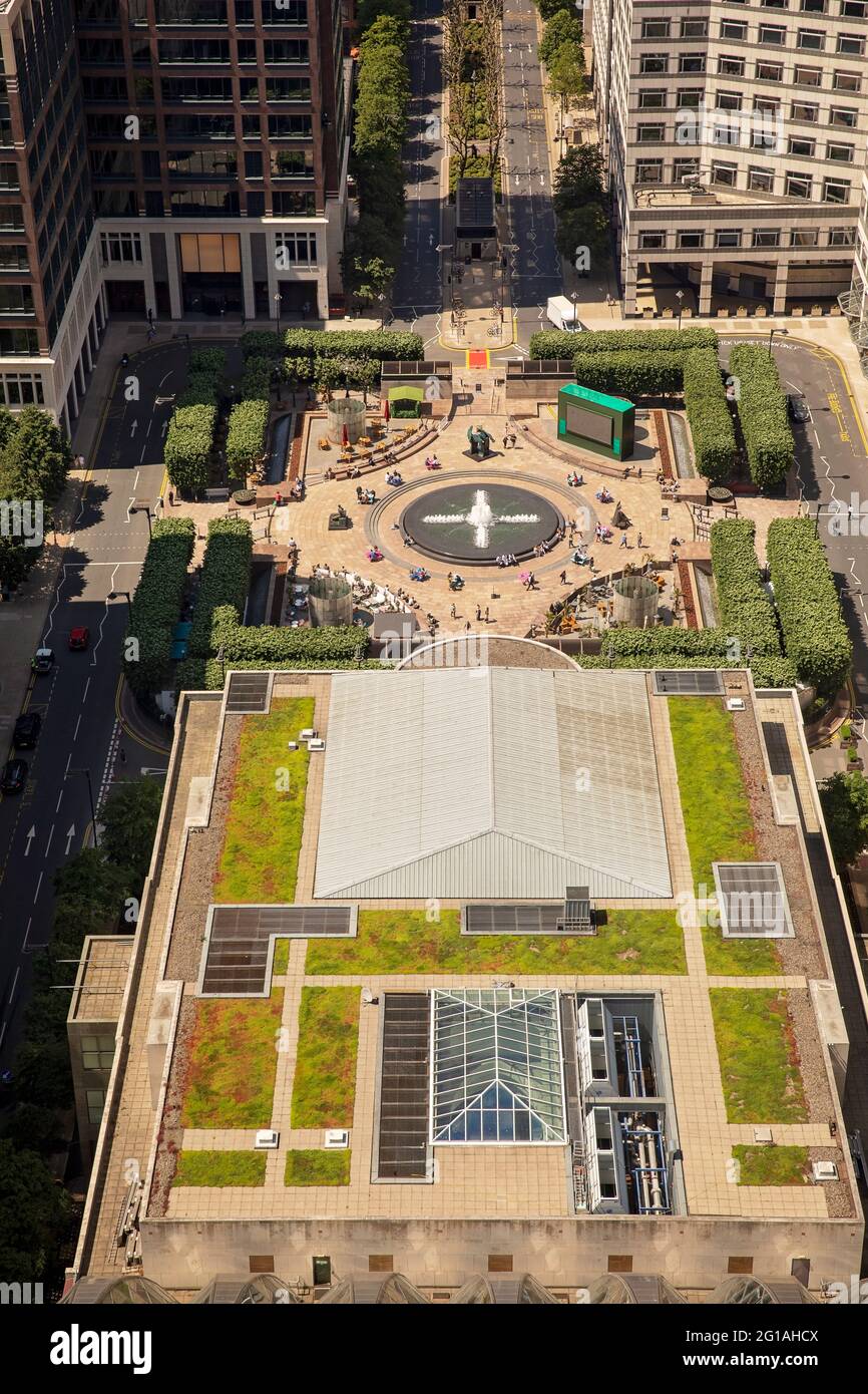 Green Roof's a Canary Wharf Foto Stock