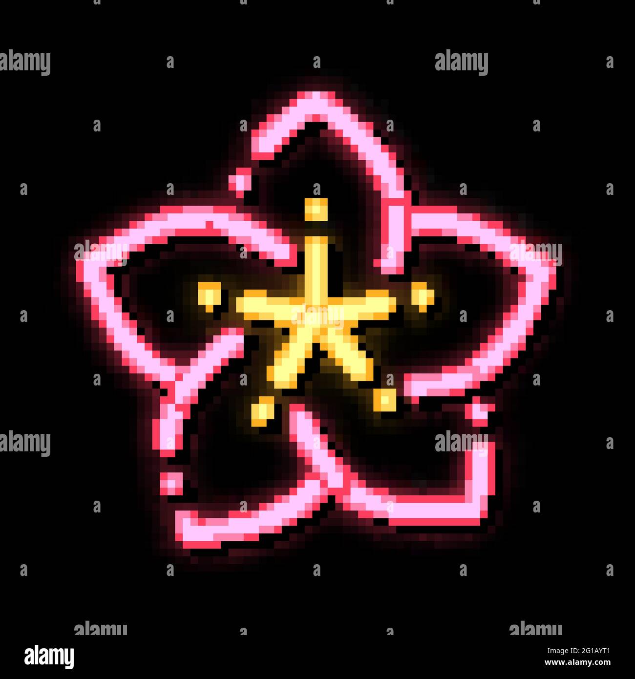 Illustrazione dell'icona del bagliore al neon di Lotus Flower Illustrazione Vettoriale