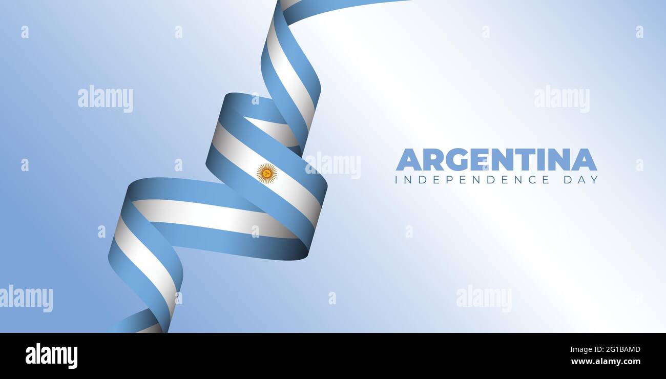 Argentina Independence Day modello di sfondo con bandiera Argentina. Buon modello per il design Argentina National Day. Illustrazione Vettoriale