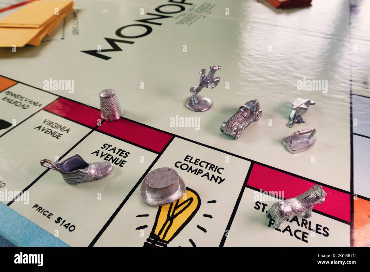 Monopoly gioco da tavolo è un popolare gioco di trading immobiliare internazionale, Stati Uniti Foto Stock