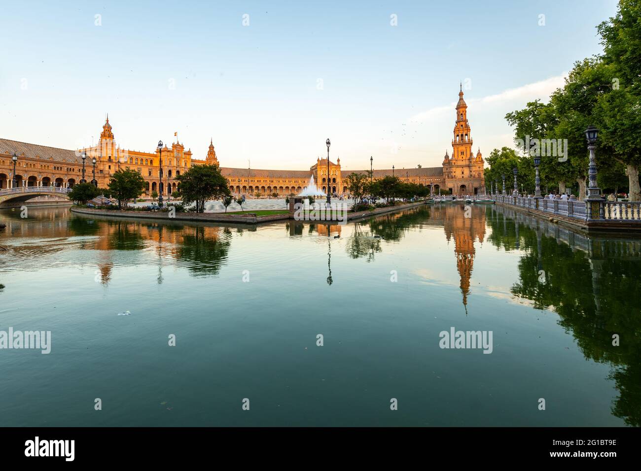 Plaza de España, Siviglia, Andalusia, Spagna Foto Stock