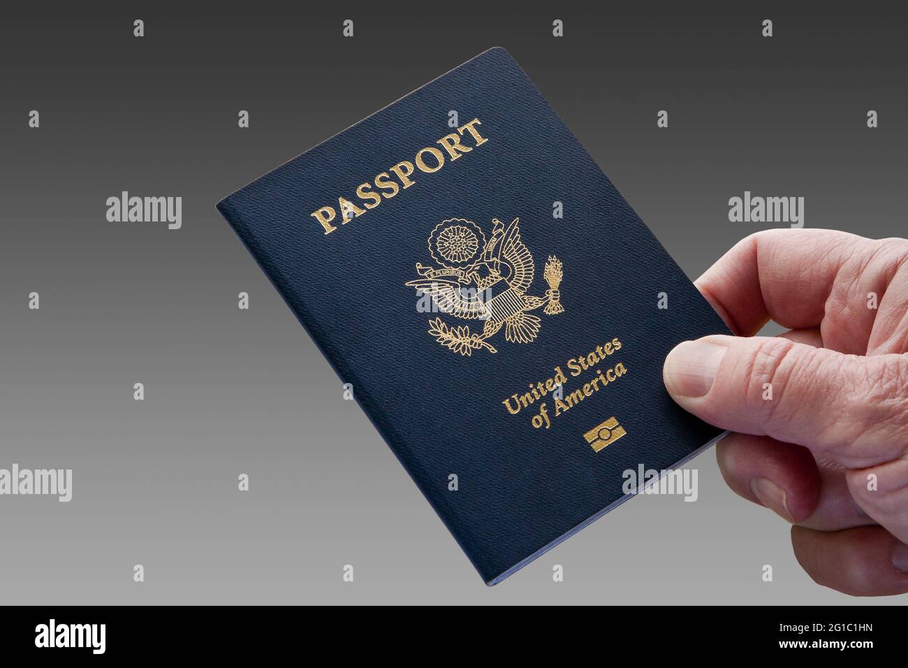 Primo piano del passaporto degli Stati Uniti d'America Foto Stock