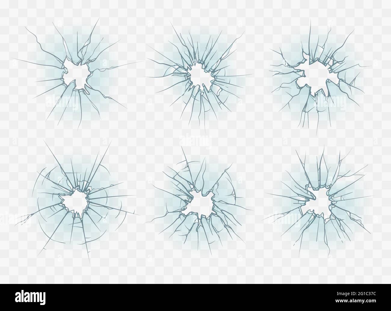 Incrinature del vetro trasparente Illustrazione Vettoriale