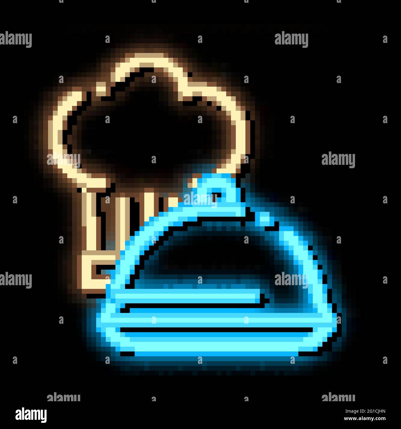 Illustrazione dell'icona del bagliore al neon del vassoio Chef Hat Illustrazione Vettoriale