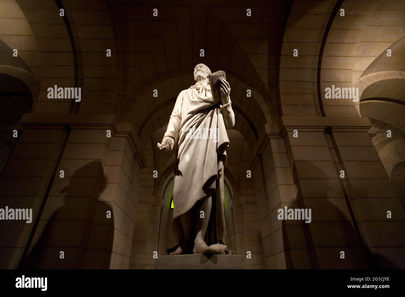 Tomba di Voltaire, il testo del Pantheon. Foto Stock