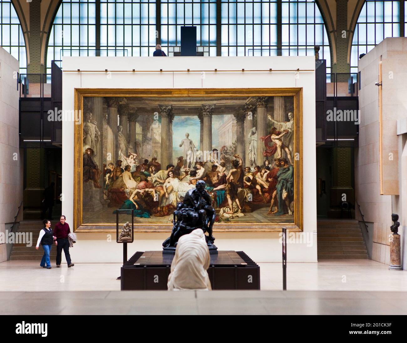 I Romani nella loro decadenza da Thomas Couture, appeso nel Musee D'Orsay Foto Stock