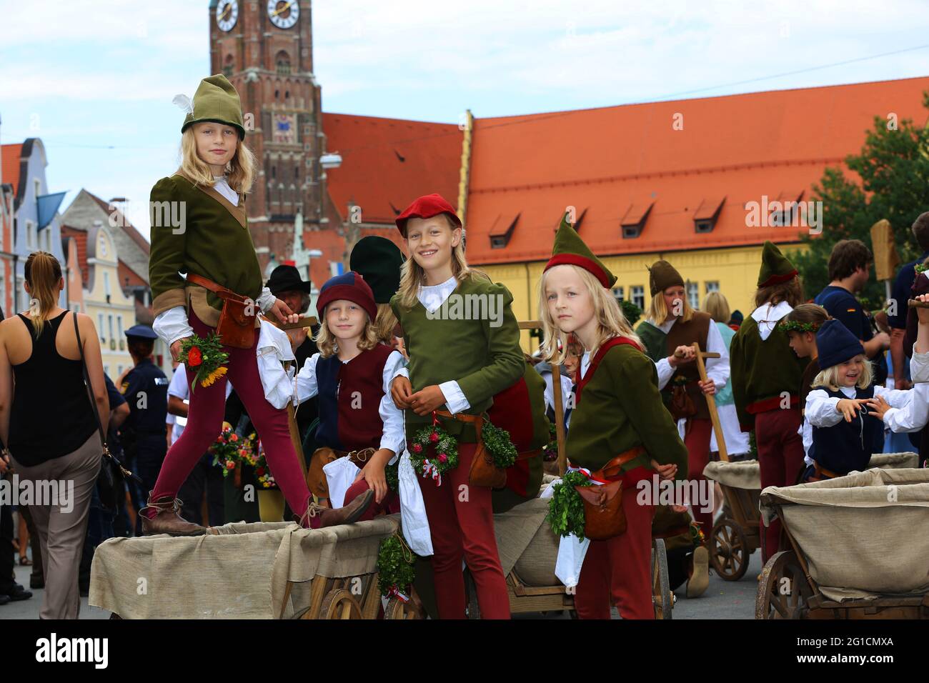 Landshuter Hochzeit oder Landshuter Fürstenhochzeit ist das größte Mittelalterfest Europas Foto Stock