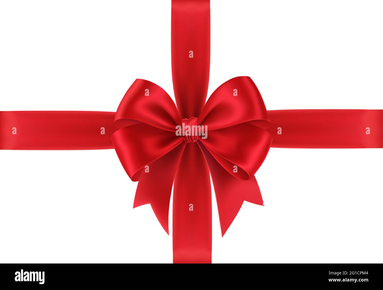 Arco regalo rosso realistico isolato su sfondo bianco. Buono regalo con arco rosso. Illustrazione vettoriale Illustrazione Vettoriale