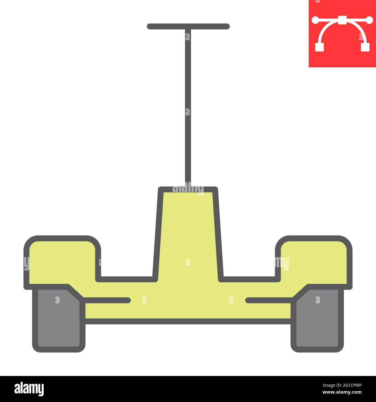 Icona della linea di colore di hoverboard Illustrazione Vettoriale