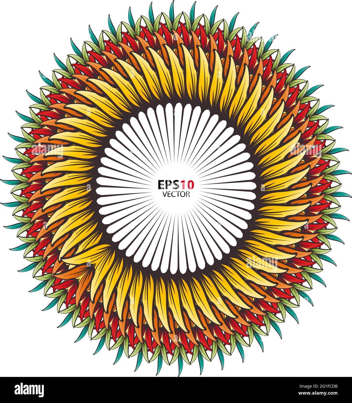 Astratto bellissimo vettore colorato disegno circolare mandala Illustrazione Vettoriale