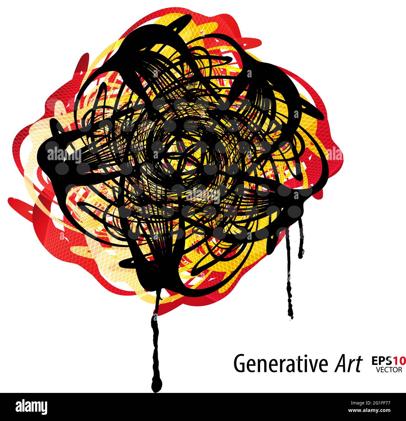 Oggetto di disegno vettoriale astratto generativo dei colori Illustrazione Vettoriale