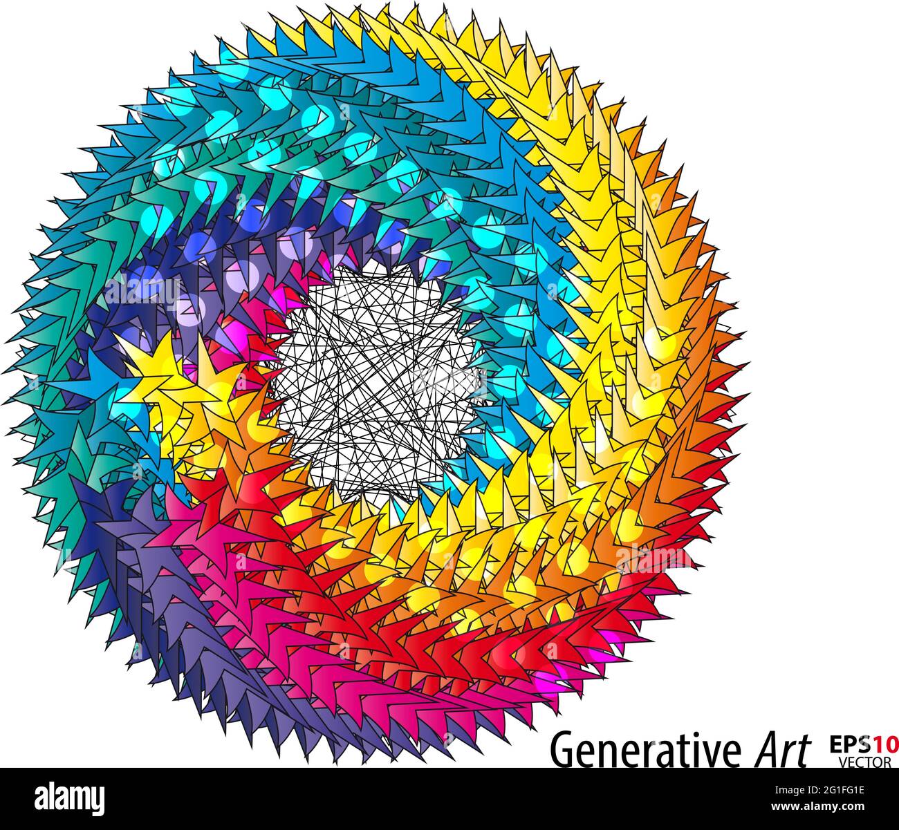 Oggetto di disegno vettoriale astratto generativo dei colori Illustrazione Vettoriale