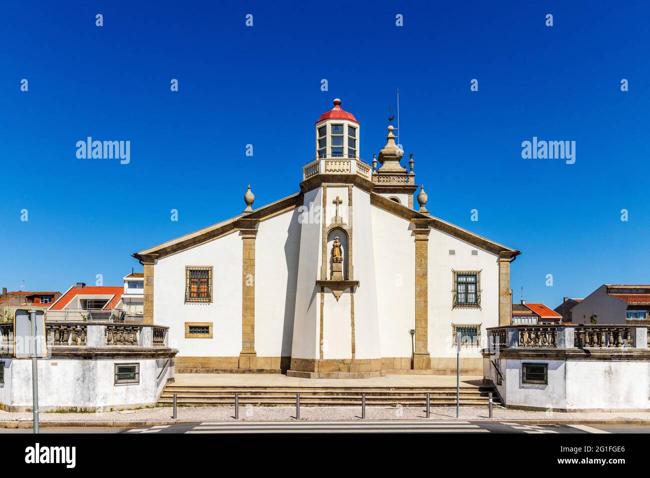 Chiesa di nostra Signora che si zira a Povoa de Varzim, Portogallo Foto Stock