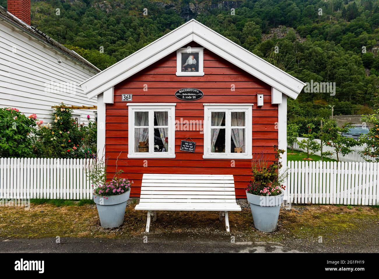 Case storiche a Laerdal, contea di Vestland, Norvegia Foto Stock