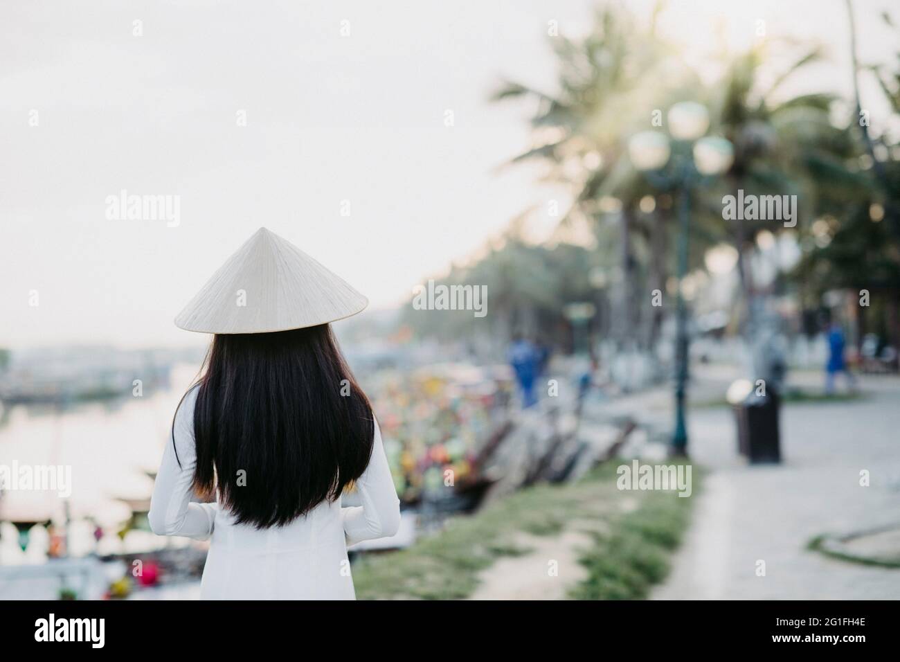 Donna vietnamita in Hoi An, Vietnam Foto Stock