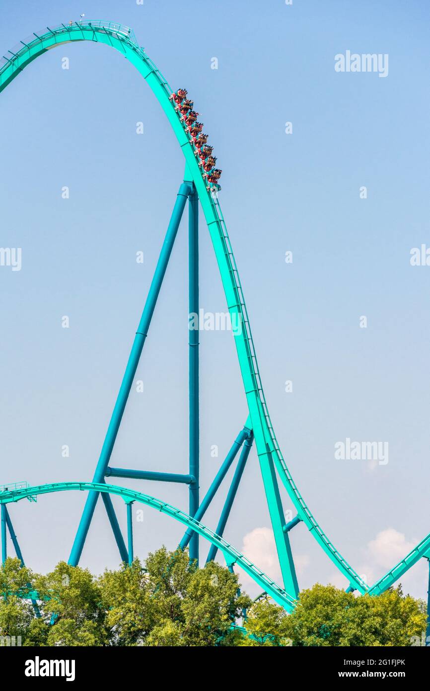 Leviathan Roller Coaster, parco divertimenti, Canada's Wonderland, Vaughn, Ontario, Canada Foto Stock