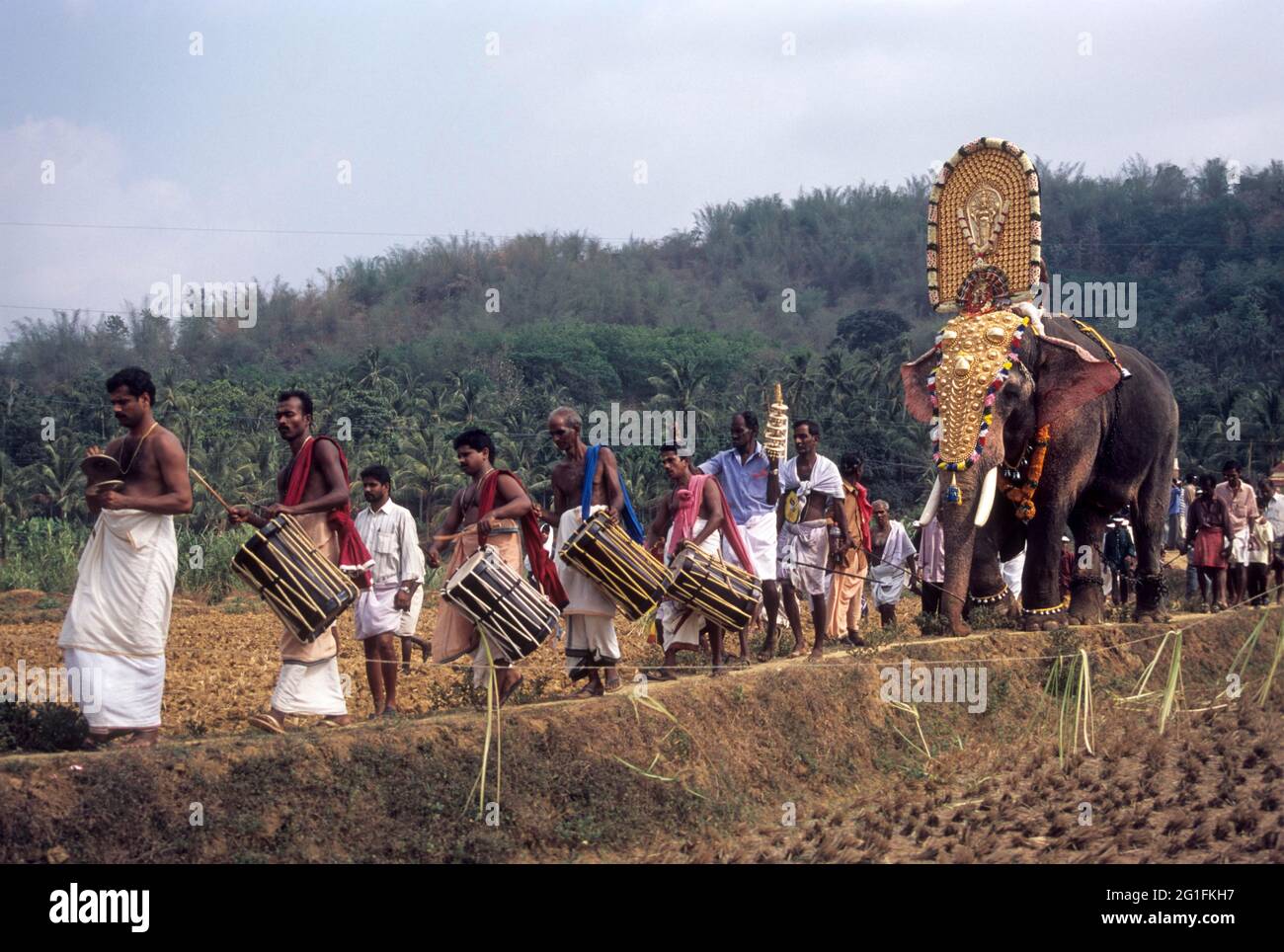 Uthali kavu pooram festival, Kerala, India Foto Stock
