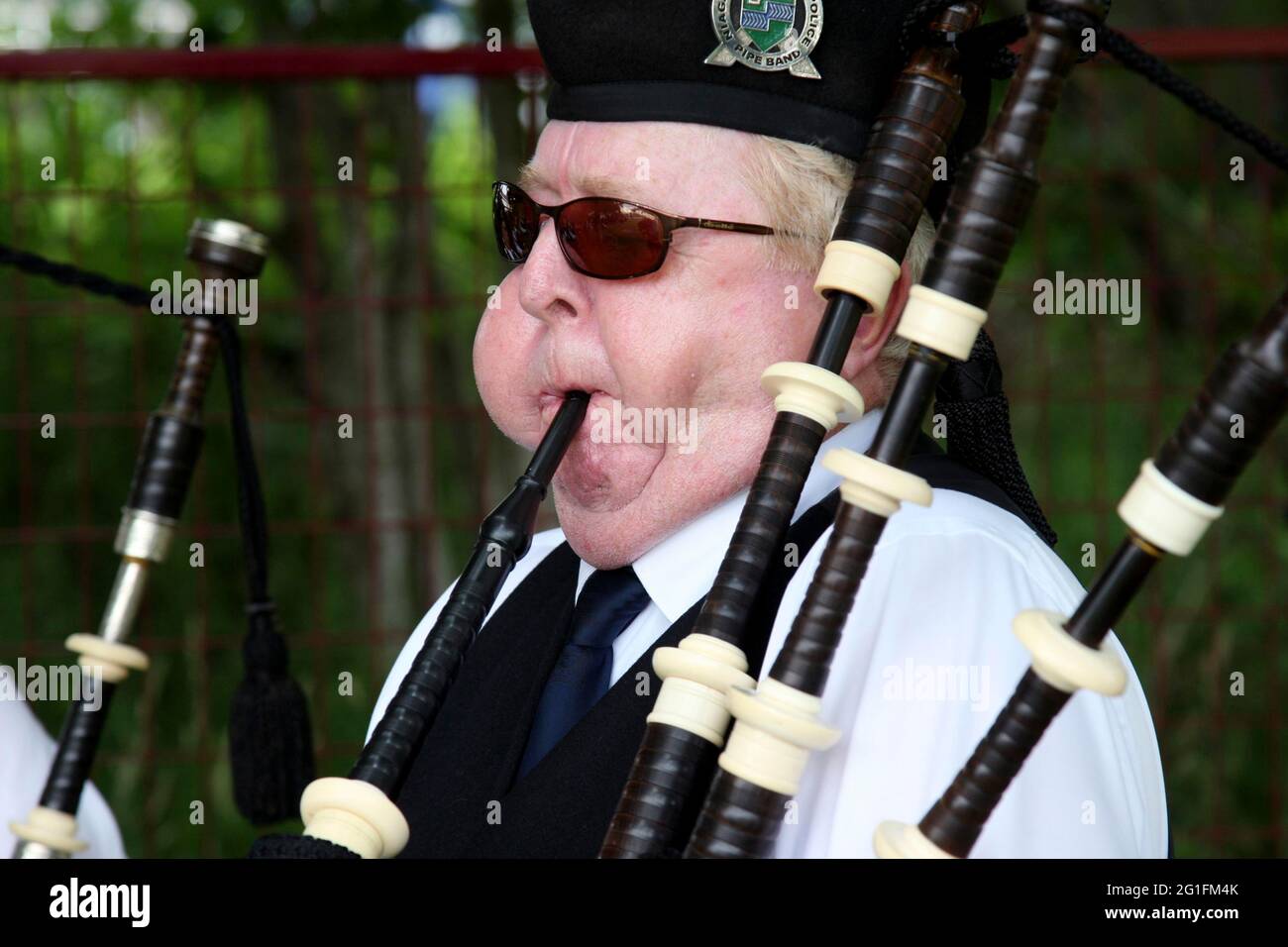 Highlandgames, giochi per highland, pipers, bagpipers, cornamusa, Tartan, assegni, Scozia, Gran Bretagna, Antigonish, Novo Scotia, Nuova Scozia, Nord Foto Stock