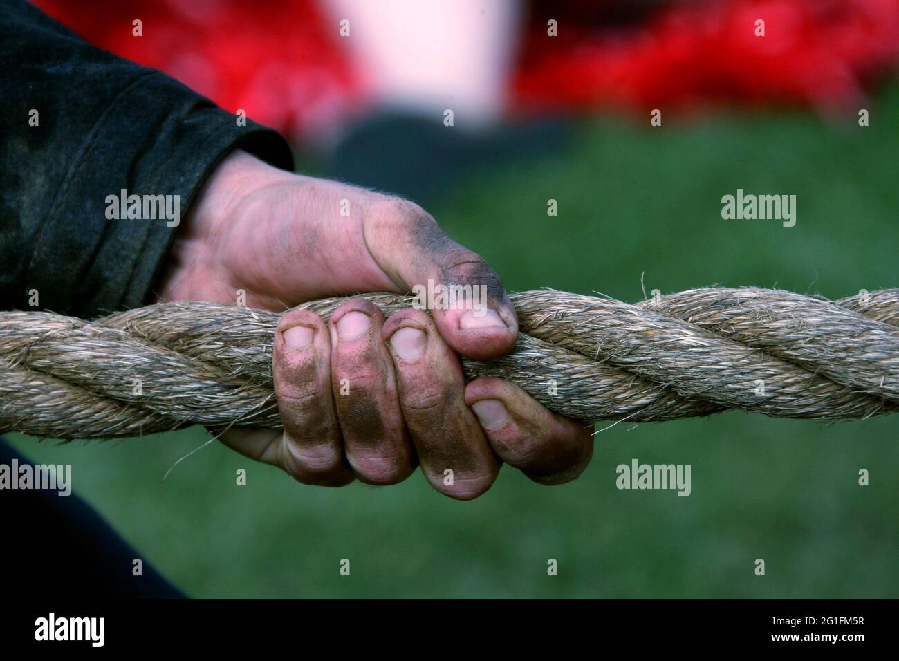 Highlandgames, Highland Games, Tug-o-War, Tug of War, Rope, Corda, mano, Scozia, Gran Bretagna, Antigonish, Novo Scotia, Nuova Scozia, Nord America Foto Stock