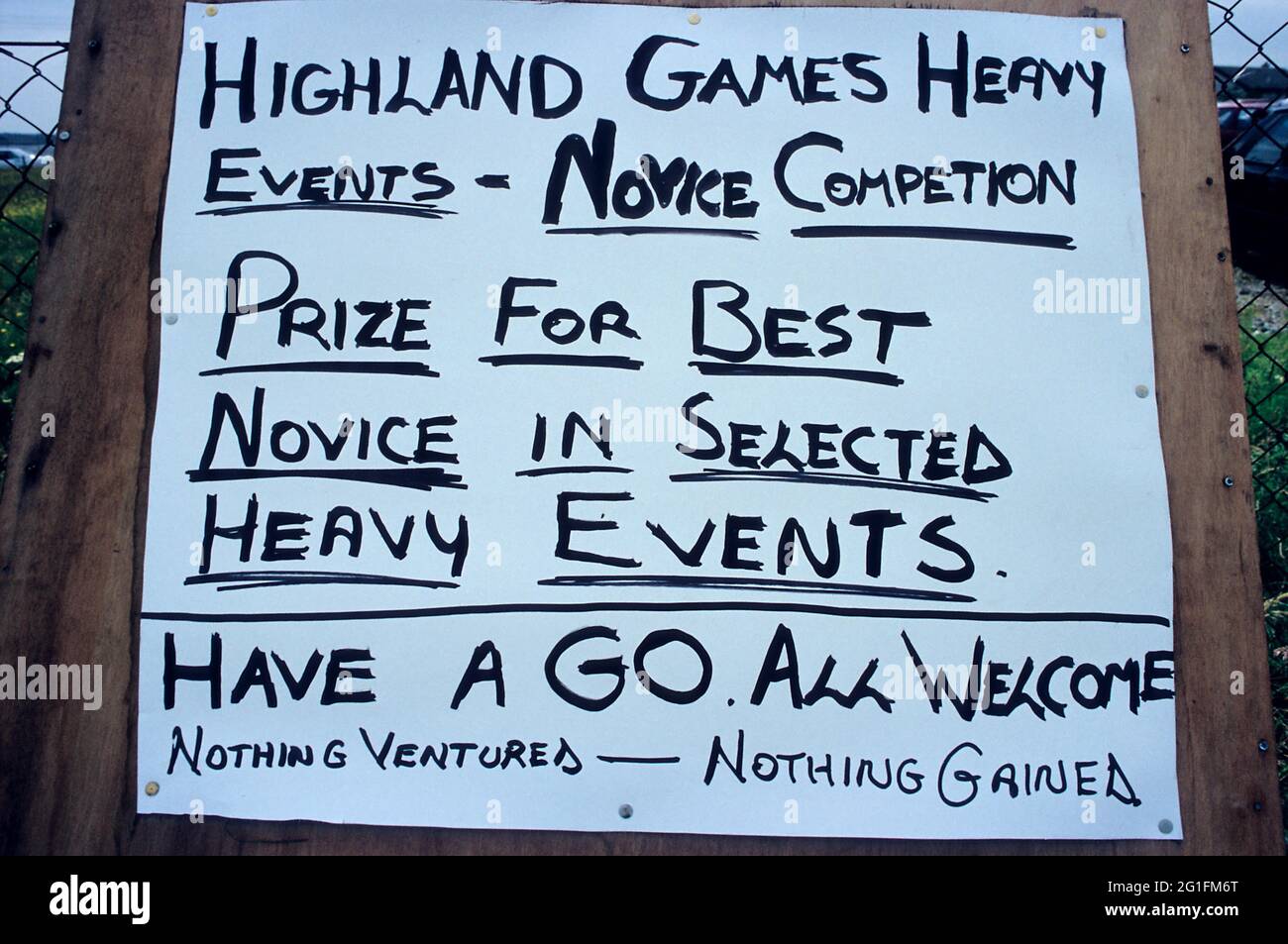 Highlandgames, Highland Games, Annuncio, Scozia, Gran Bretagna Foto Stock