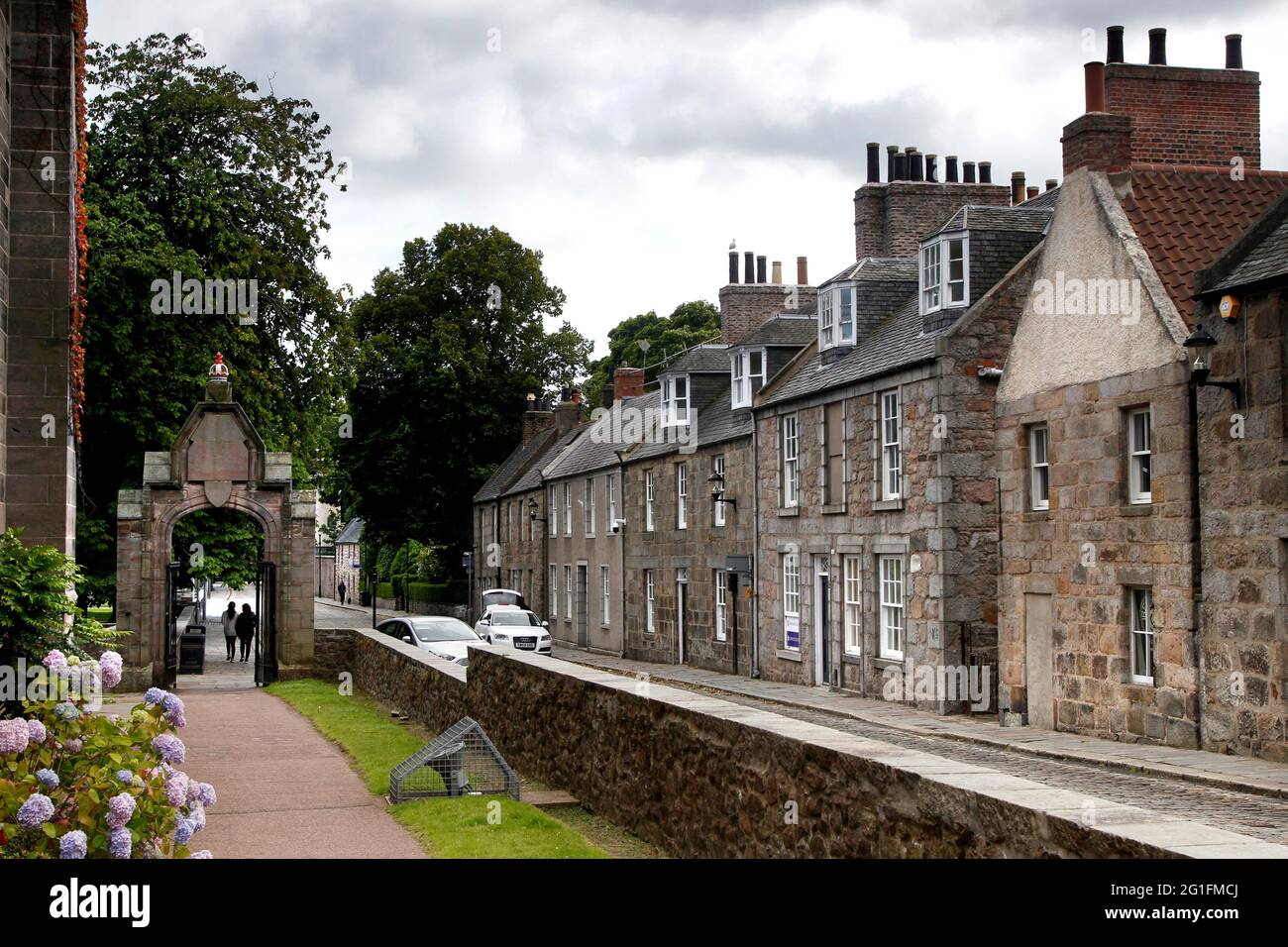 King's College, High Street, Houses, Old Town, Old Aberdeen, Aberdeen, East Coast, Highlands, Highlands, Scozia, Regno Unito Foto Stock