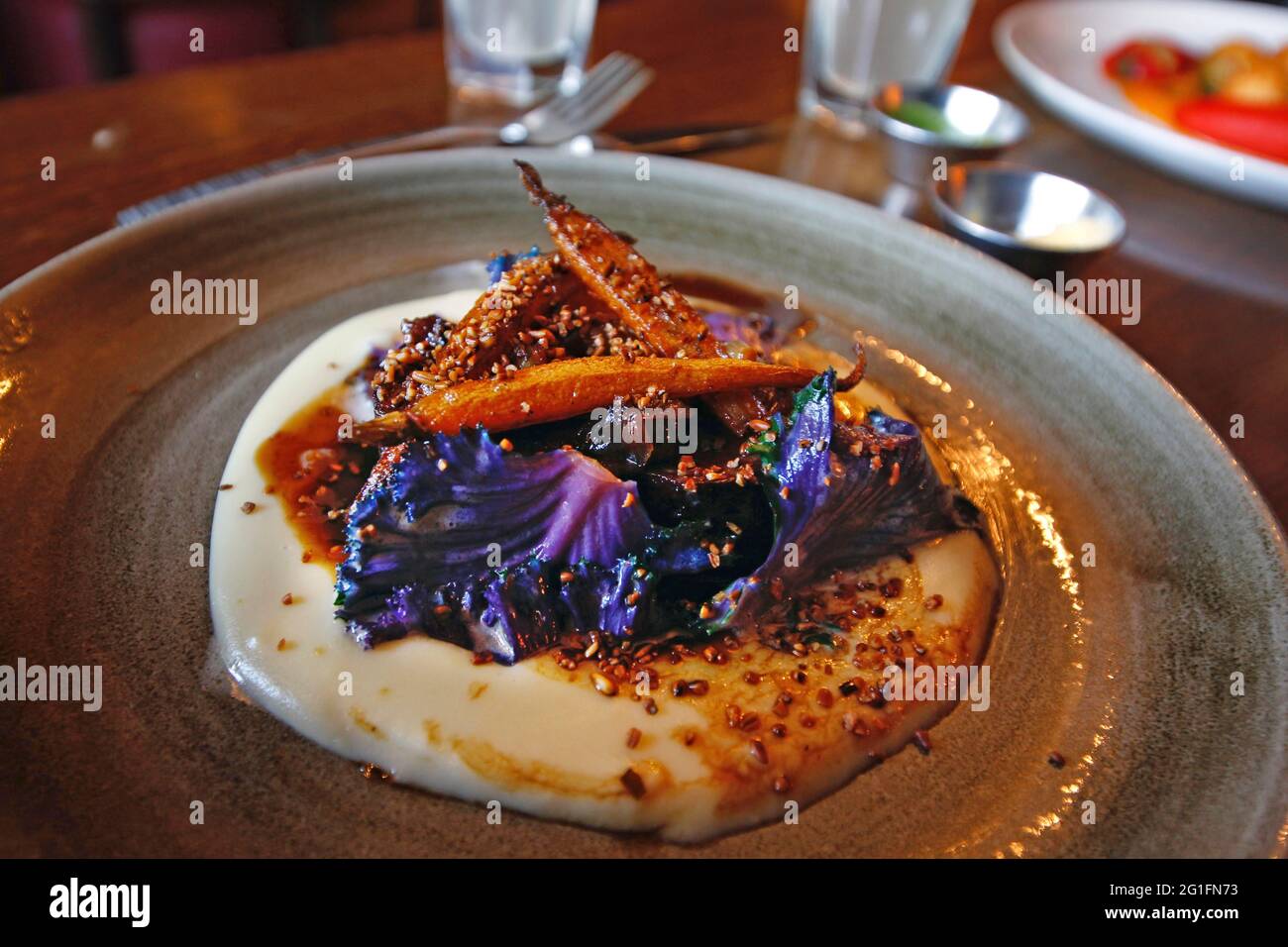 Restaurant New Chapter, cucina scozzese moderna, Newtown, Edimburgo, Scozia, Regno Unito Foto Stock