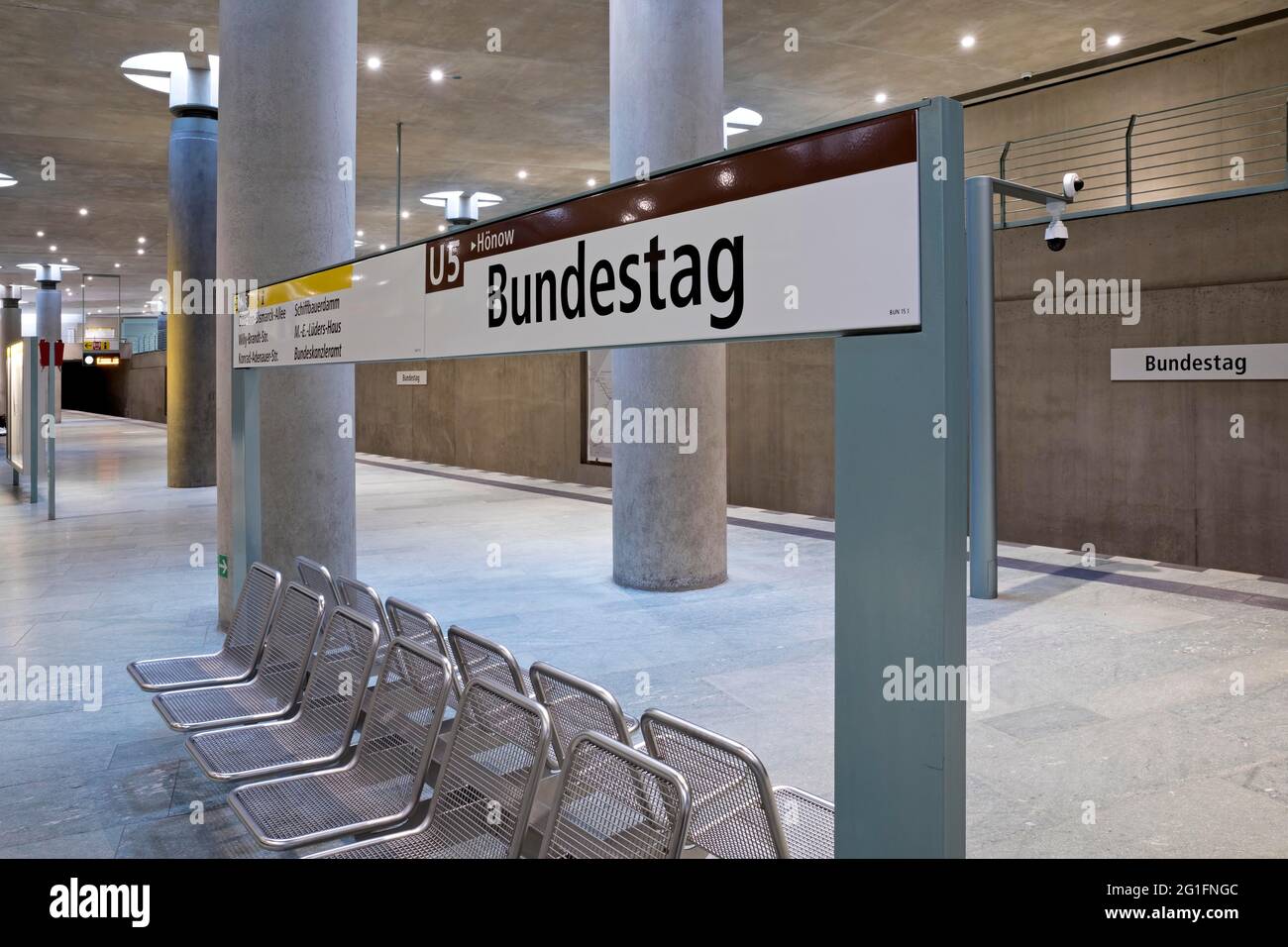 Stazione della metropolitana Bundestag, quartiere governativo, Berlino-Mitte, Berlino, Germania Foto Stock