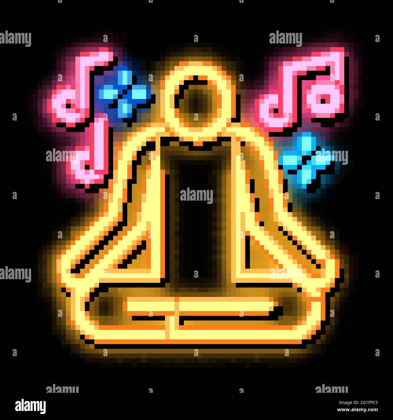 Illustrazione dell'icona del bagliore al neon per il rilassamento dell'uomo musicale Illustrazione Vettoriale