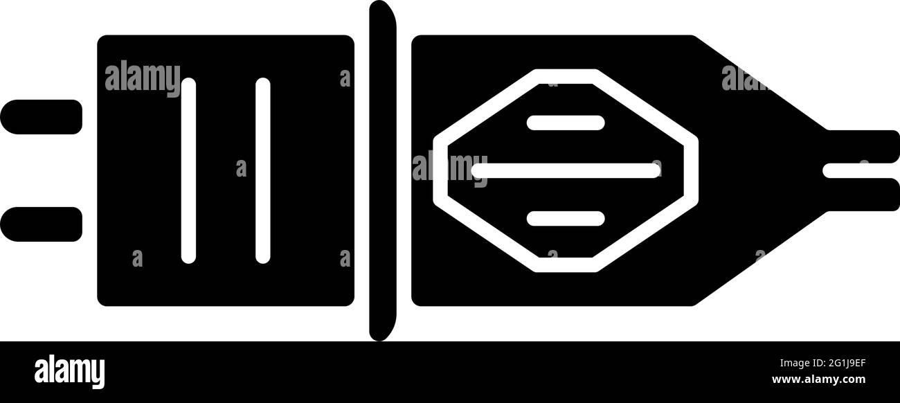 Icona glifo nero della cartuccia del tatuaggio Illustrazione Vettoriale