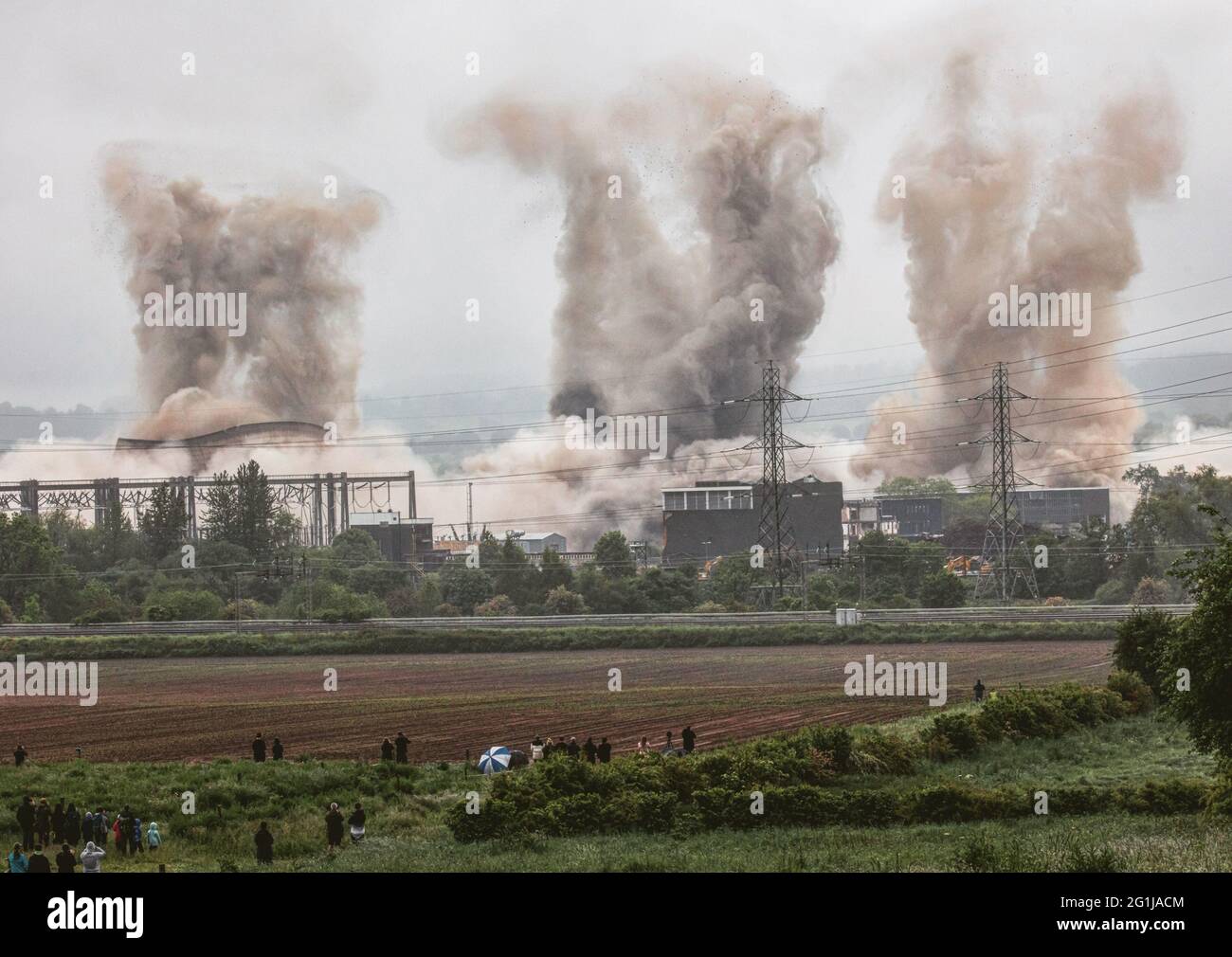 La fase finale della demolizione di Rugeley Powerstation Foto Stock