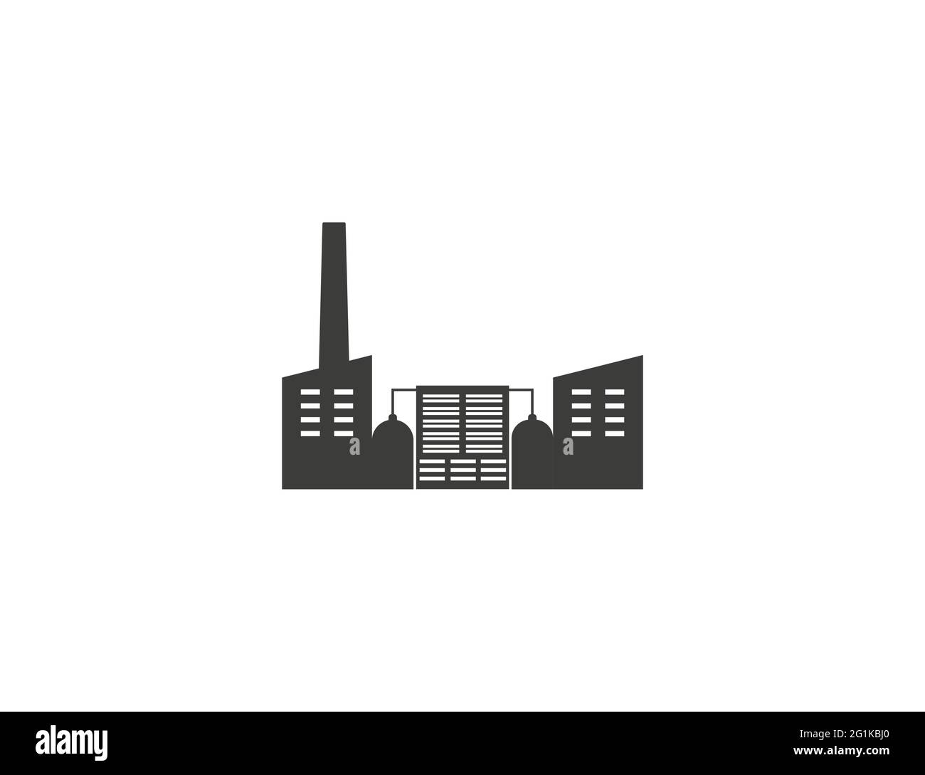 Edificio, fabbrica, industria icona su sfondo bianco. Illustrazione vettoriale. Illustrazione Vettoriale