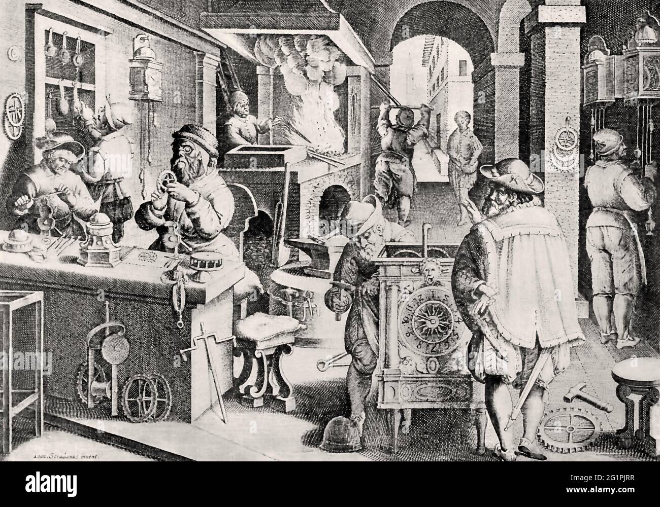 Workstation orologiaio, 16 ° secolo Foto Stock