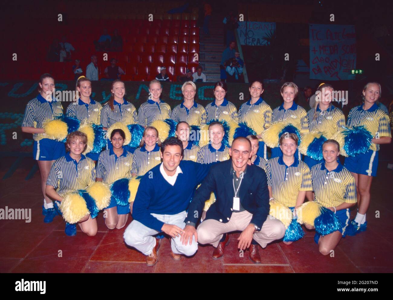 Tifosi svedesi della squadra di tennis, anni 2000 Foto Stock