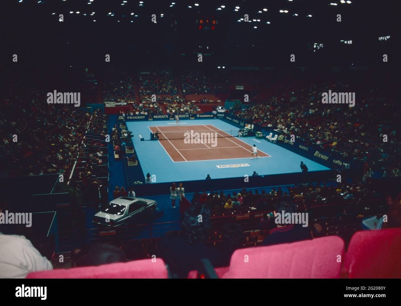 Vista del torneo di tennis al coperto Muratti, Forum Assago, Italia 1991 Foto Stock