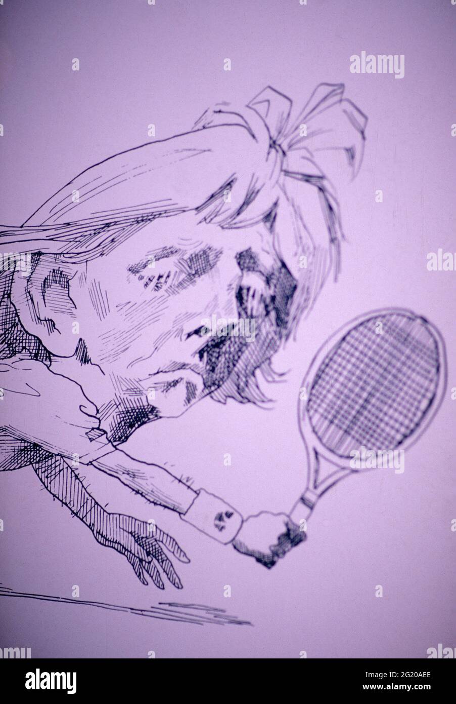 Caricatura del tennista tedesco Boris Becker, anni '90 Foto Stock