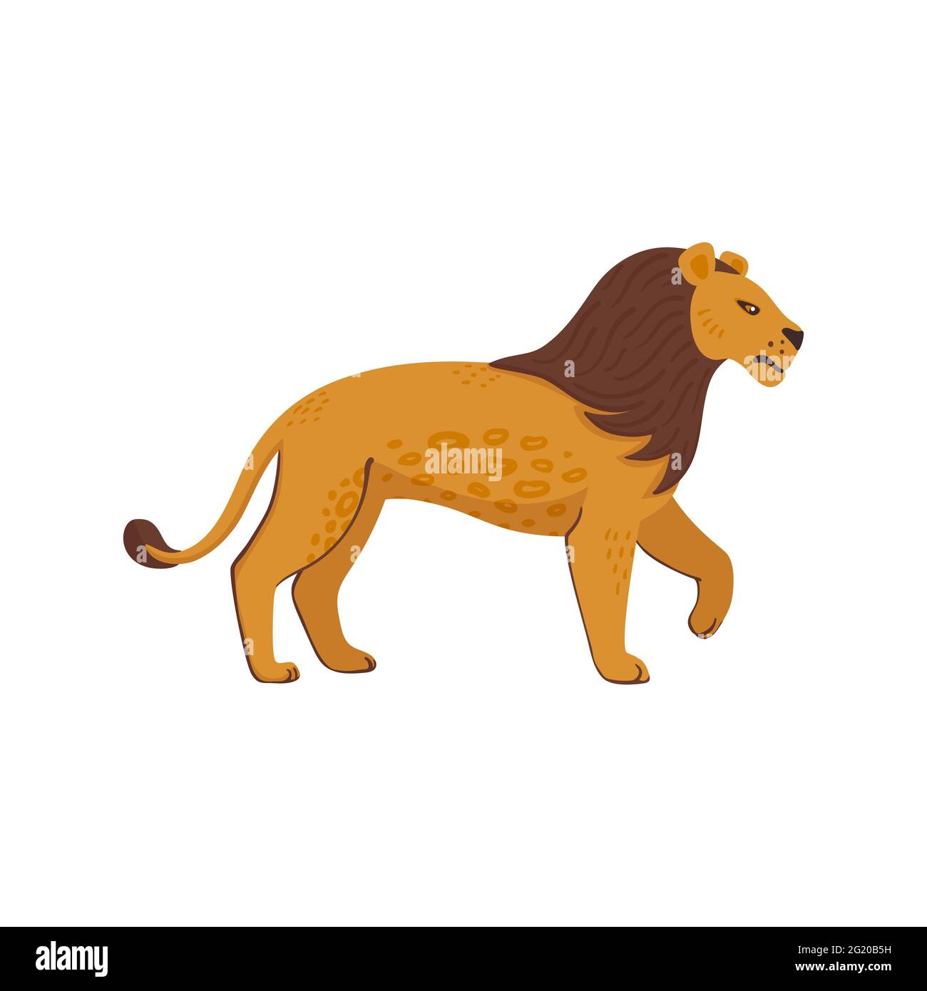 Animali. Panthera atrox. Leone americano estinto preistorico. Illustrazione vettoriale in stile piatto isolata su sfondo bianco Illustrazione Vettoriale