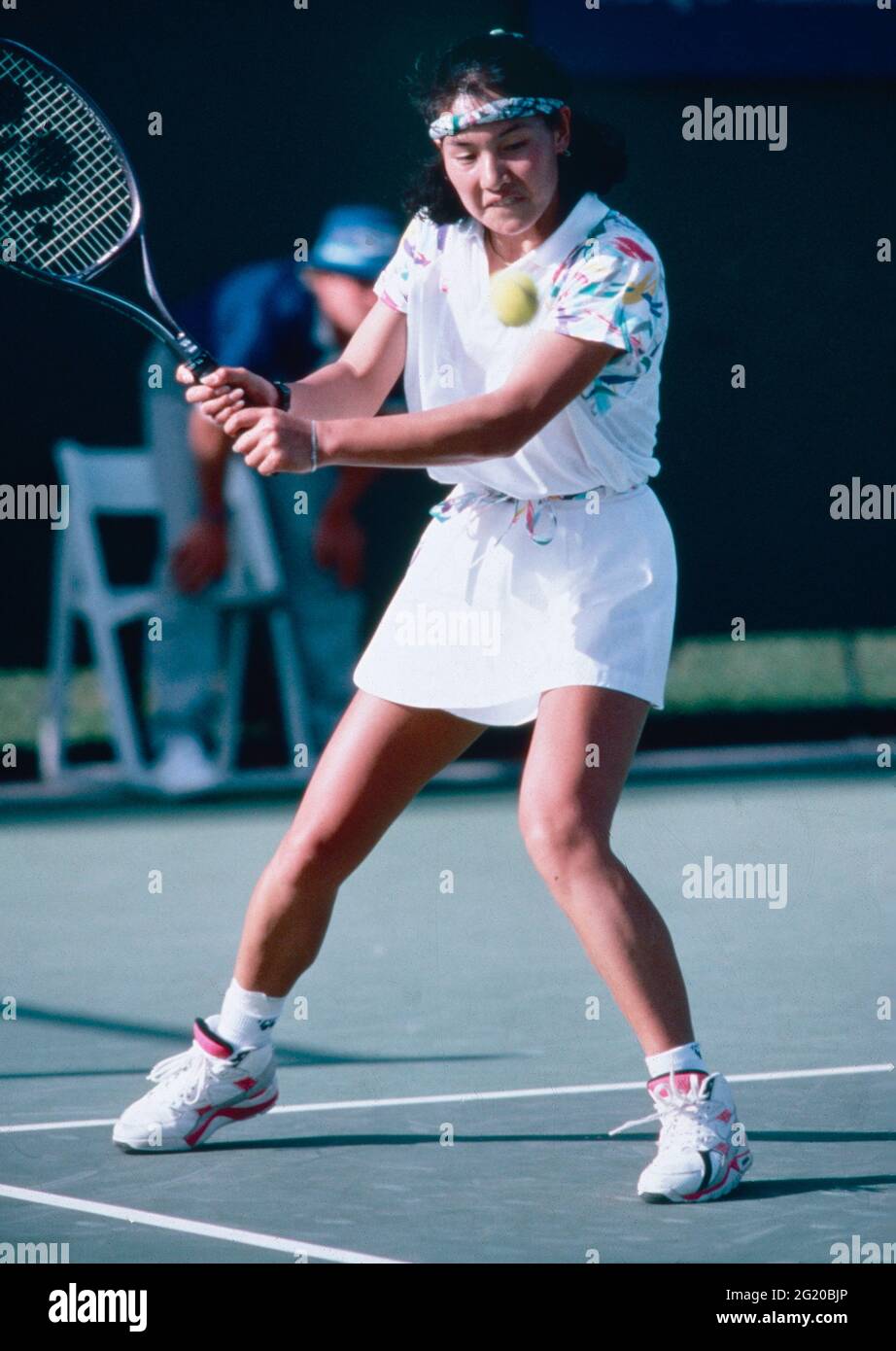 Tennista giapponese Kimiko Date, Australian Open 1991 Foto Stock