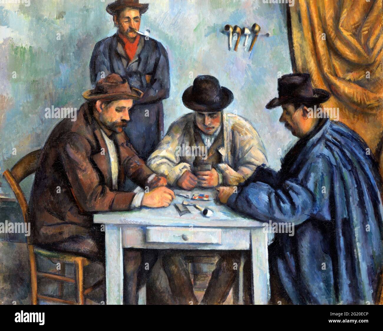 I giocatori di carte di Paul Cezanne (1839-1906), olio su tela, circa 1890-92 Foto Stock